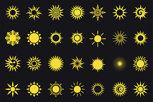 Golden Sun Symbol Pack, a Solid Icon by ProArt