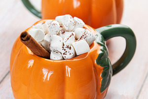 Hot cocoa warming with marshmallows and cinnamon for autumn, a Food & Drink Photo by Olena Rudo
