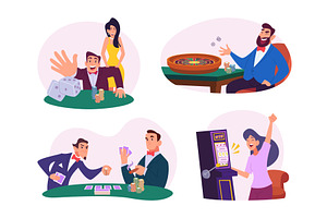 Casino. Gamblers playing roulette or, a Sport Illustration by Onyx