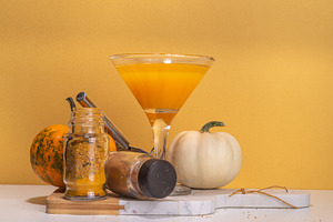Sweet pumpkin martini cocktail, a Food & Drink Photo by Rimma