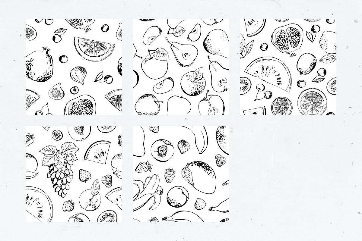 Fruits and berries vector sketch, a Food Illustration by irina.vaneeva (Photo 7 of 11)