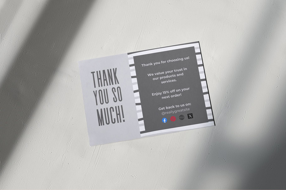 Thank you card template canva, a Card Template by DesignArts (Photo 3 of 4)