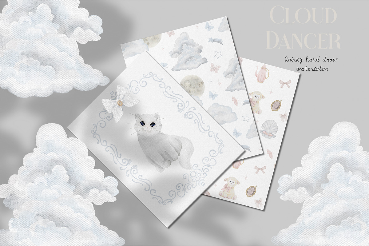 Cloud Dancer. Quirky watercolor., an Object Graphic by ma_i_vi (Photo 9 of 10)