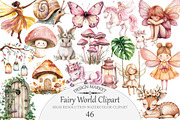 Watercolor Fairy World Clipart, an Illustration by Design Market (Thumbnail 1 of 5)