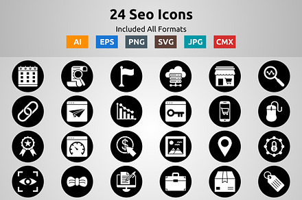 Line Circle Inverted SEO Icons
