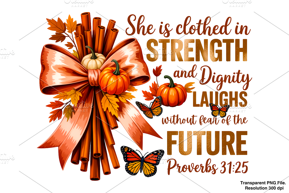 Proverbs She is Clothed PNG, a Graphic by Clipart Bloom (Photo 1 of 2)