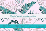 Palm leaves vector seamless pattern, a Pattern Graphic by FleurArt (Thumbnail 1 of 9)