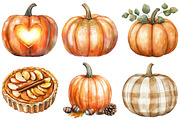 Watercolor Fall Pumpkin Clipart, an Illustration by Craft Nest (Thumbnail 4 of 6)