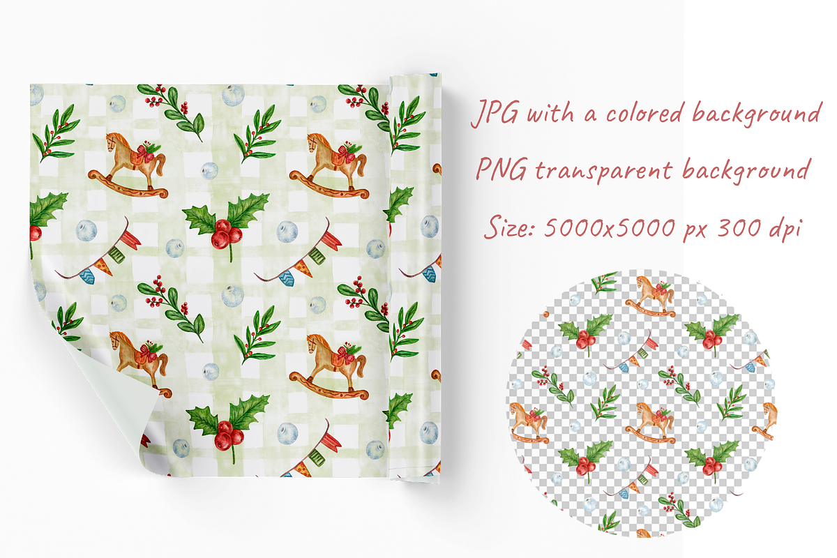 Christmas Decorations Watercolor Set, a Seasonal Illustration by Irina Avdeeva (Photo 8 of 13)