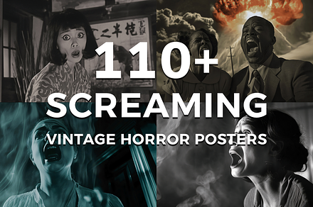 screaming 110+ vintage horror poster, a Wallpaper Graphic by Fox's Monday