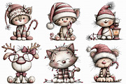 Whimsical Christmas Cat & Dog Clipar, an Illustration by Libby Wishes (Thumbnail 5 of 7)