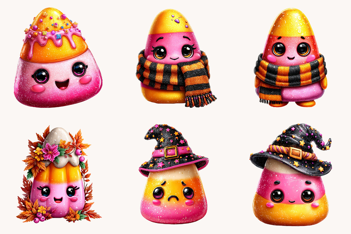 Whimsical Halloween Candy Clipart, a Seasonal Illustration by Designworld (Photo 3 of 8)