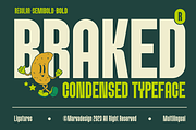 Braked - A Family Sans Condensed, a Sans Serif Font by Marvadesign (Thumbnail 1 of 8)