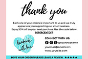 Thank you order card blue Canva 10, a Card Template by bonadigitals (Thumbnail 2 of 3)