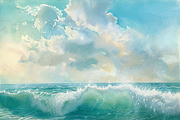 Watercolor Ocean, a Background Graphic by Printable Treasure (Thumbnail 4 of 13)