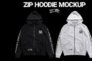 Zip Hoodie Mockup By 28Bloc