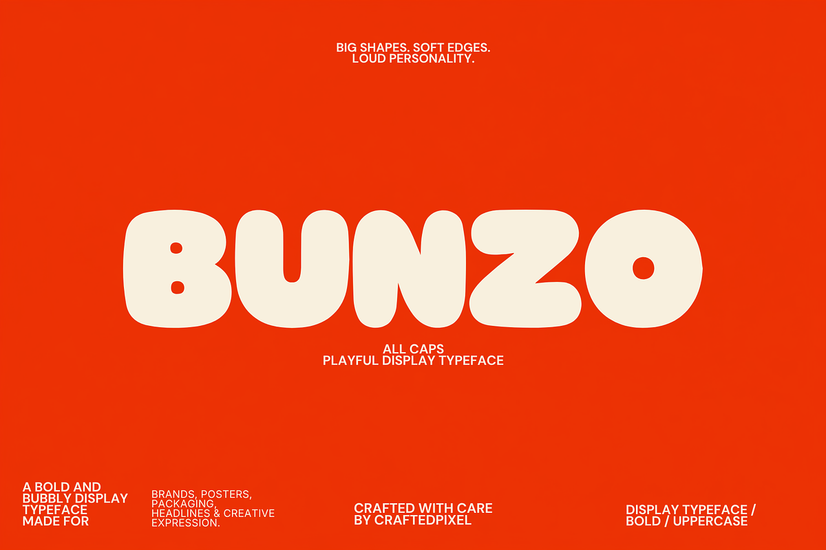 Bunzo – Display Sans Serif Font, a Sans Serif Font by Crafted Pixel (Photo 1 of 7)