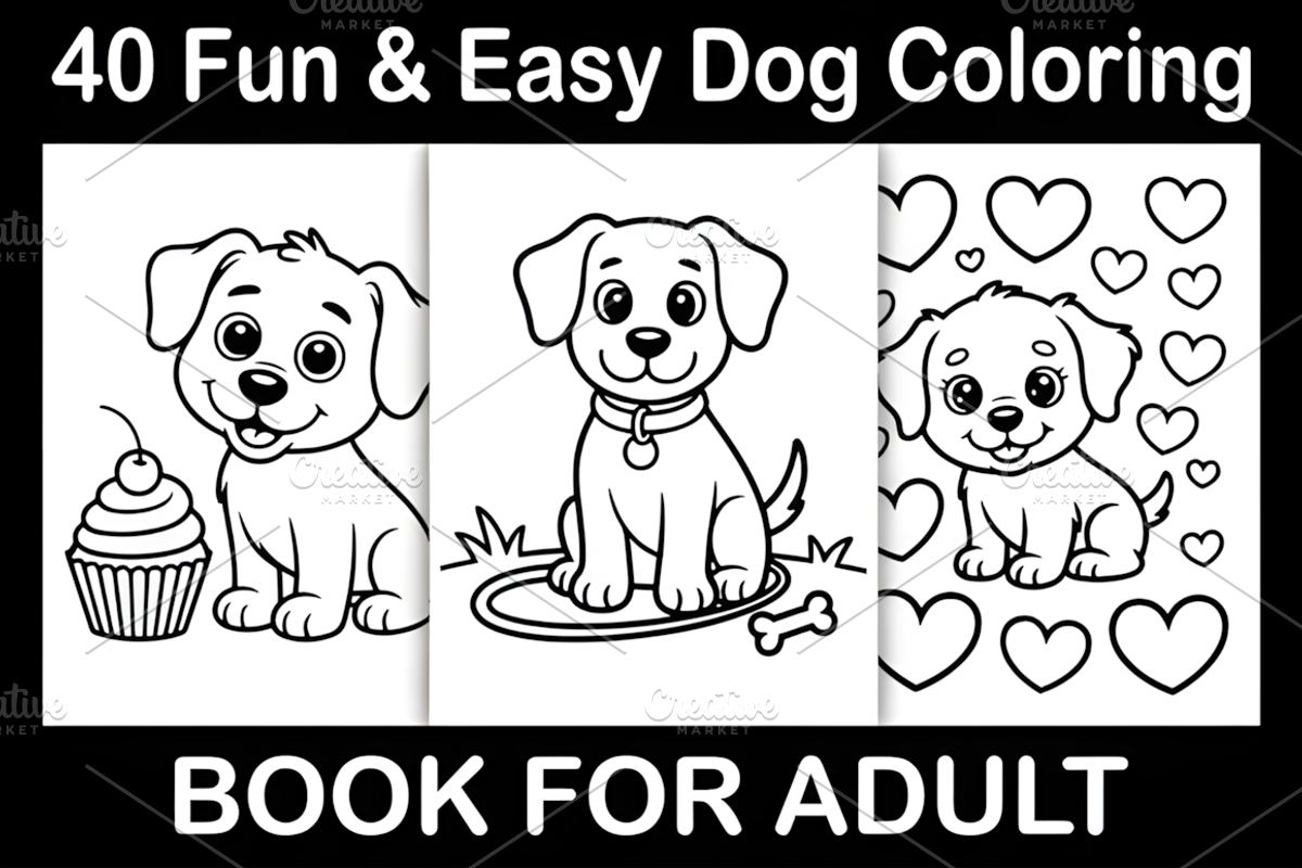 Fun & Easy Dog Coloring Book, an Animal Illustration by Design Station (Photo 1 of 3)