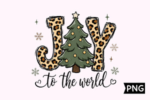 Joy To The World Leopard Print PNG, a Seasonal Illustration by Creative Art