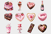 Watercolor Valentine's Day Sweets, a Seasonal Illustration by Design Market (Thumbnail 4 of 4)