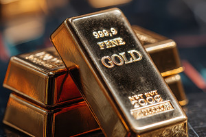 Gold bars on financial chart reflect, a Photo by Pixeness Studio