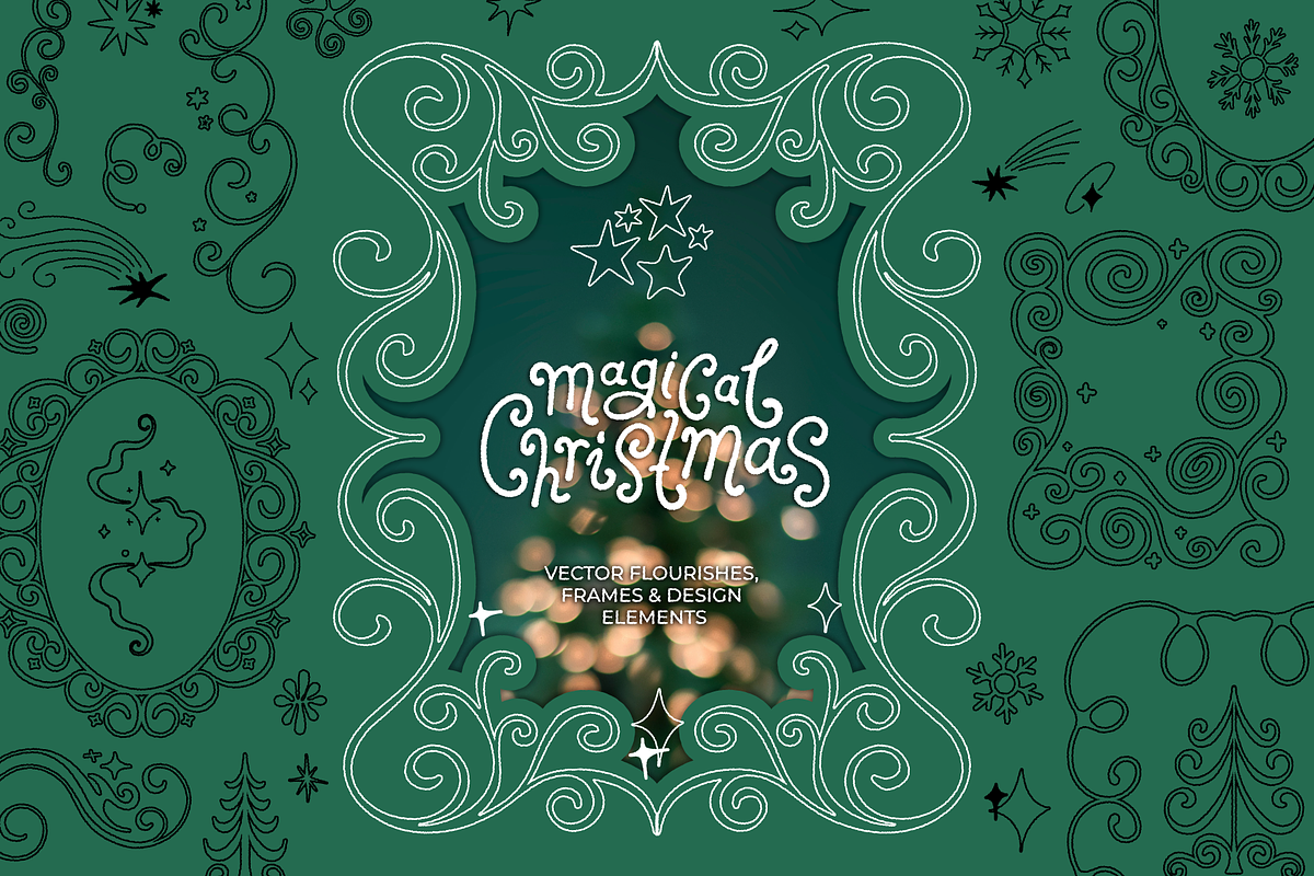 Vector Christmas Flourish Frames, an Object Graphic by venimo (Photo 1 of 13)