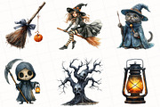 Watercolor Halloween Clipart Bundle, an Illustration by OK Design (Thumbnail 4 of 5)