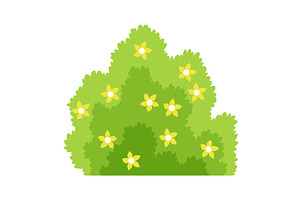 Bush with flowers icon. Cartoon, an Object Illustration by the8monkey