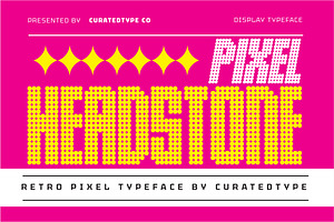 Headstone Pixel a Futuristic Display, a Sans Serif Font by CuratedType Studio
