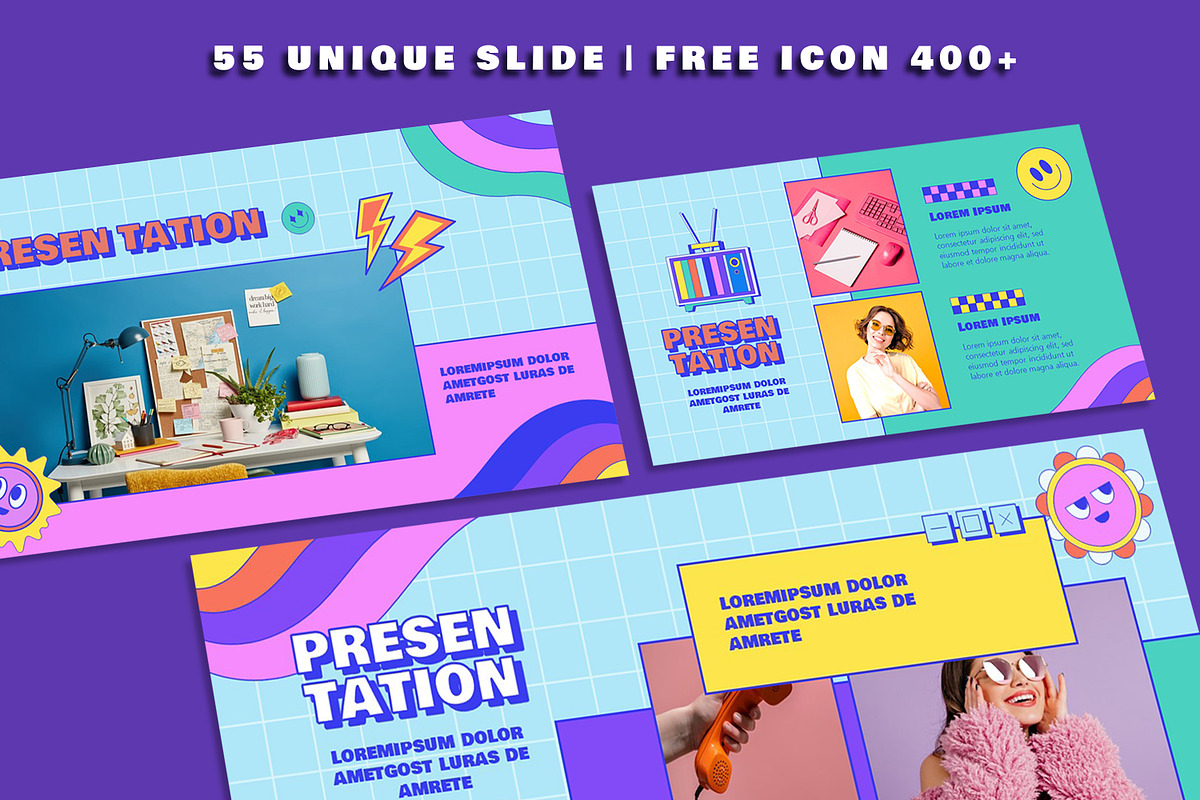 Retro Colorful Powerpoint Template, a Presentation Template by SKY CREATION