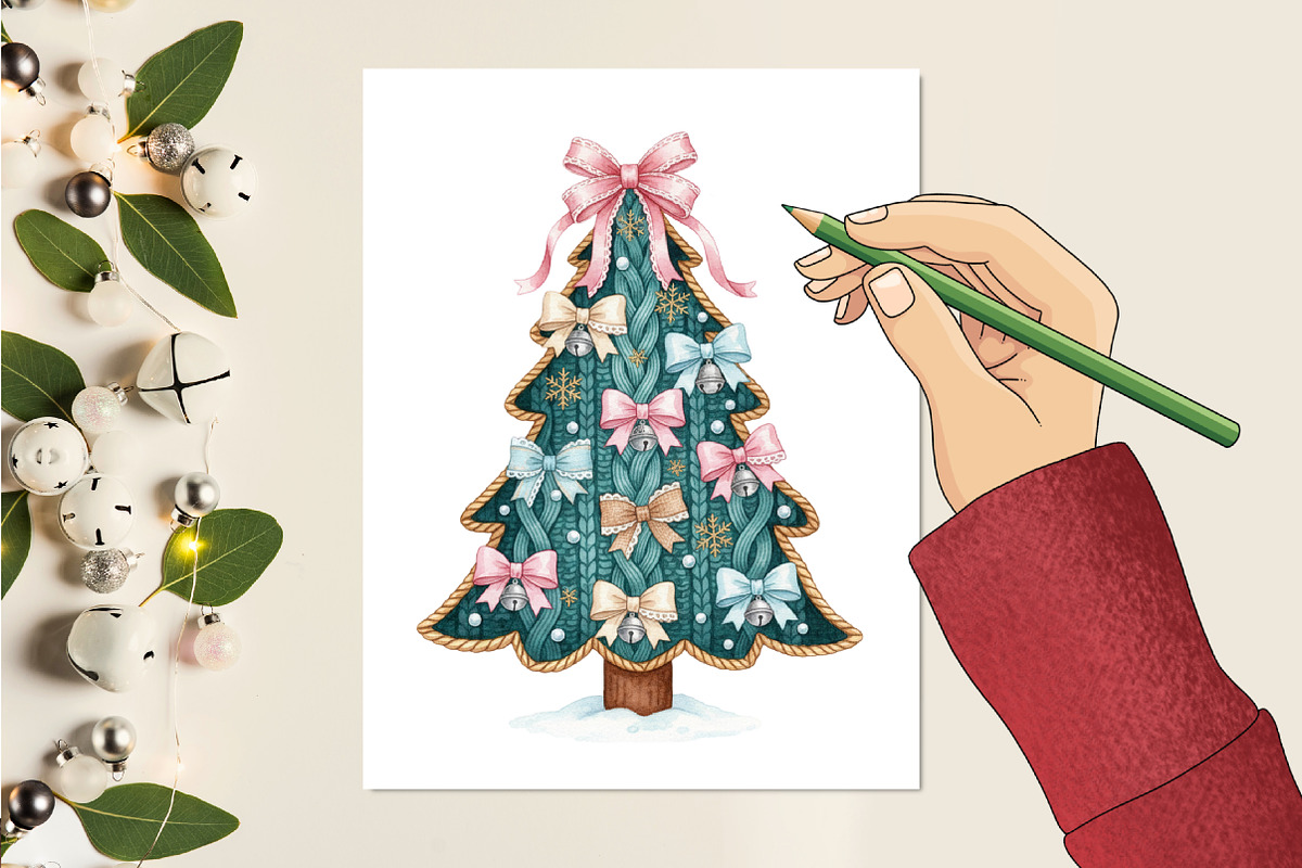 Coquette Crochet Yarn Christmas Tree, an Illustration by designcity5 (Photo 1 of 8)