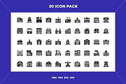 Buildings icons, an Outline Icon by Wencory (Thumbnail 1 of 2)