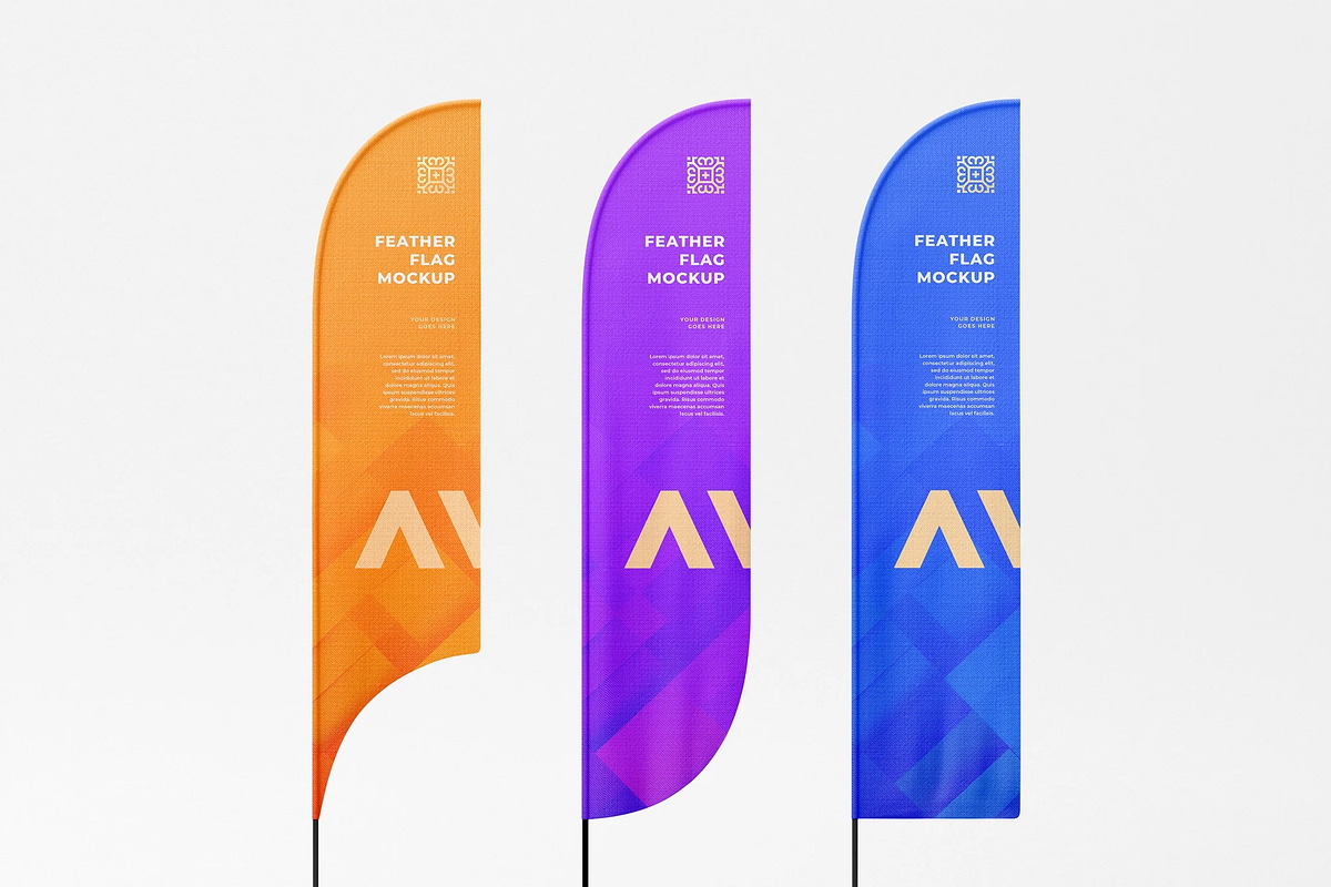Customizable Feather Flag Mockup, an Advertising Mockup by zpackcreative (Photo 1 of 4)