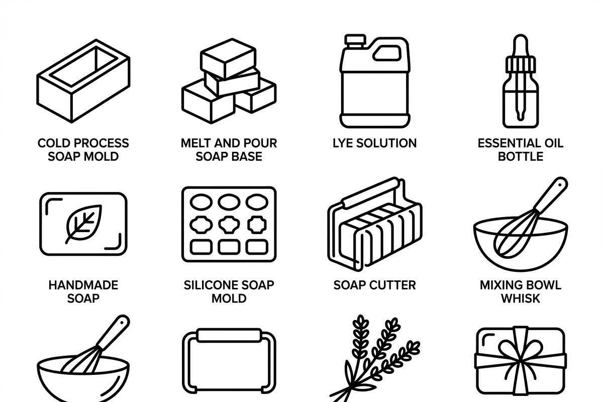 Bundles Soap Making Outline Icons, an Outline Icon by adenpinkstore (Photo 1 of 17)
