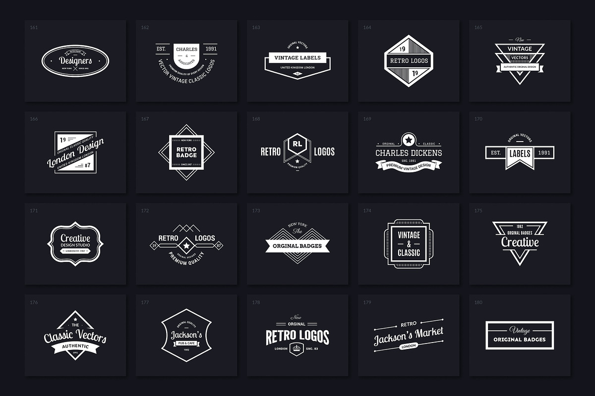 200 Vintage Logos, a Branding & Logo Template by Amito Vectors (Photo 10 of 11)