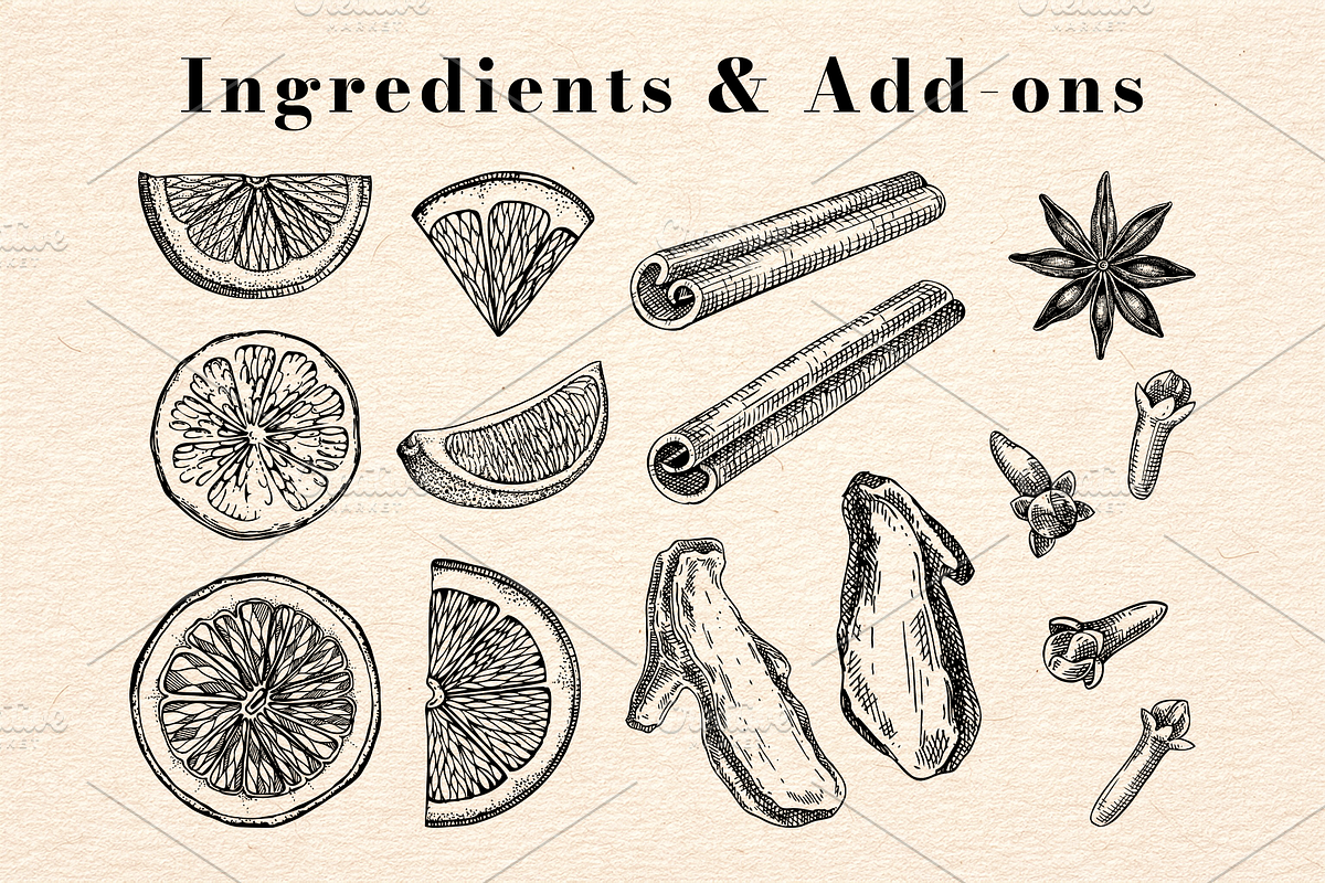 Drinks & Cocktail Menu Illustrations, a Food Illustration by Yevheniia (Photo 9 of 14)