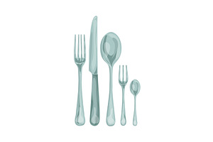 Cutlery illustration in color, a Food Illustration by Aimagenarium@gmail.com