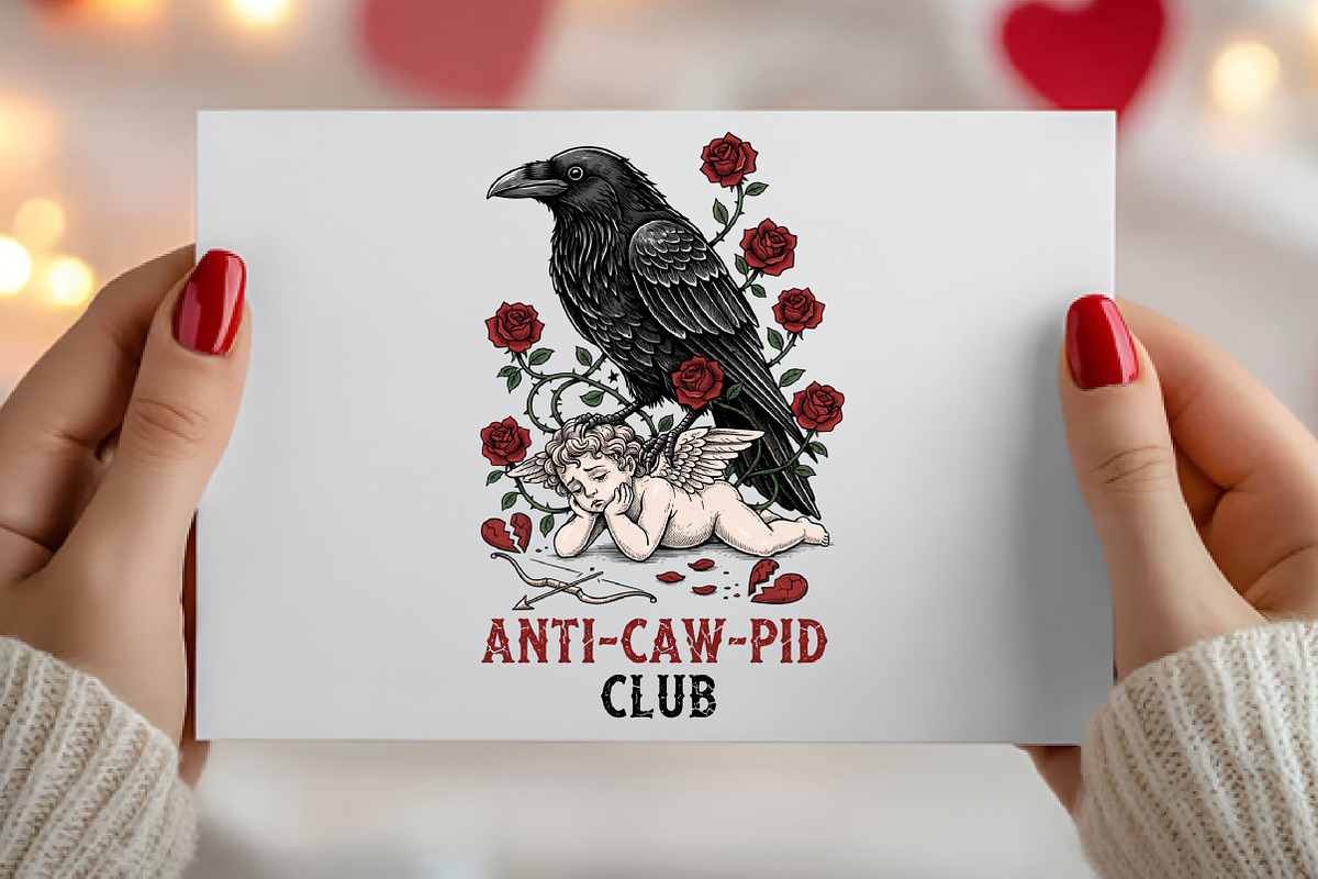Anti Valentine Crow Raven PNG, an Illustration by Canvas Craft (Photo 5 of 7)