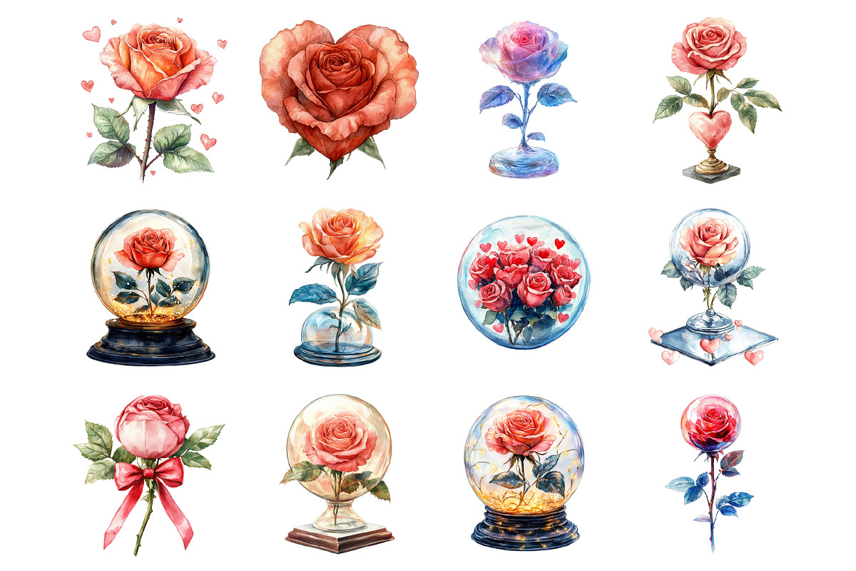 Valentine Rose Globe, an Illustration by Design Market (Photo 3 of 3)