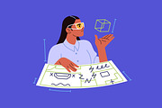 Augmented or virtual reality concept, a Technology Illustration by PaperTrident (Thumbnail 4 of 9)