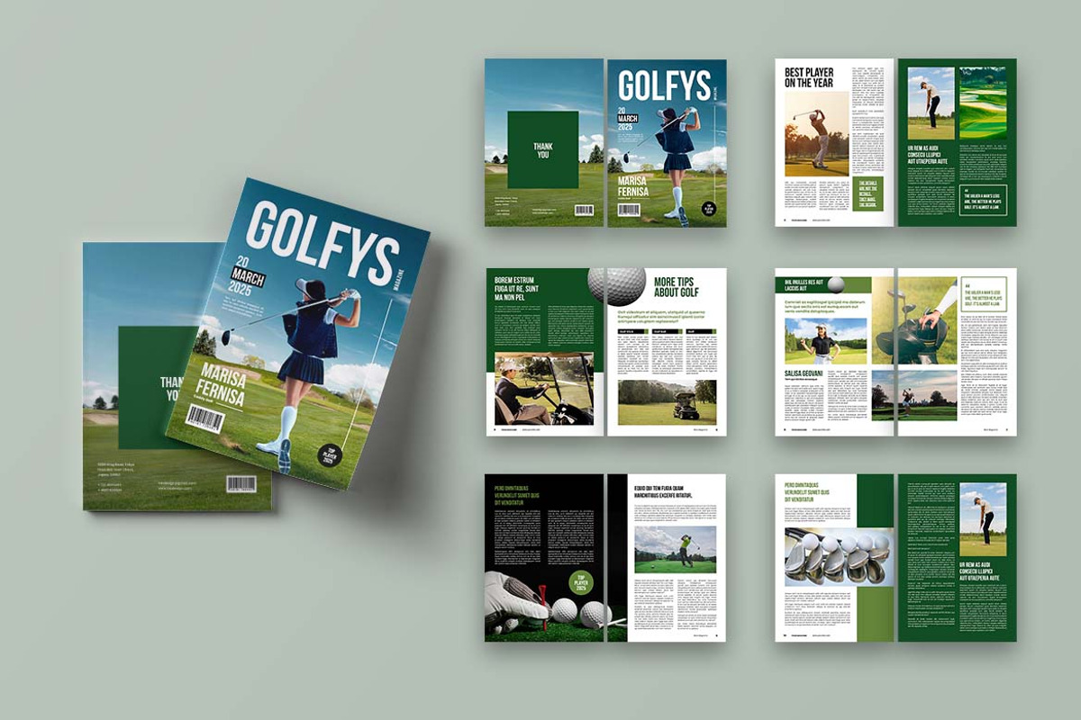 Golfys Sport Magazine Template, a Magazine Template by UICreative (Photo 1 of 5)