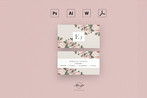 Roses Floral Resume / Card Template