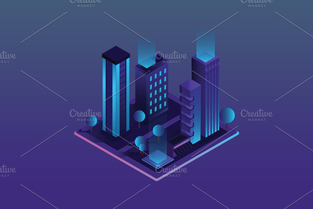 Isometric Building Set 11 Designs, a Work Illustration by Peacock_design (Photo 3 of 12)