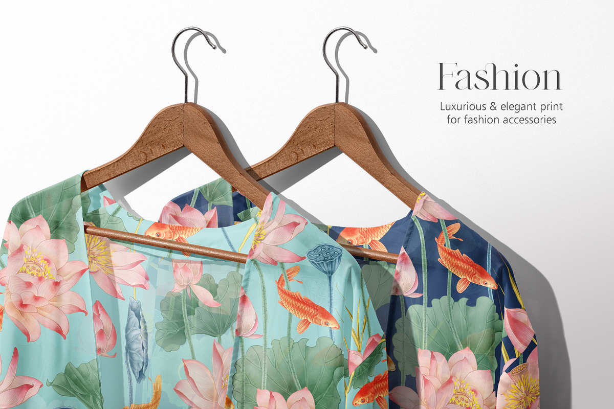 lOTUSES AND CARP, a Pattern Graphic by Kate Demyanovska (Photo 4 of 8)