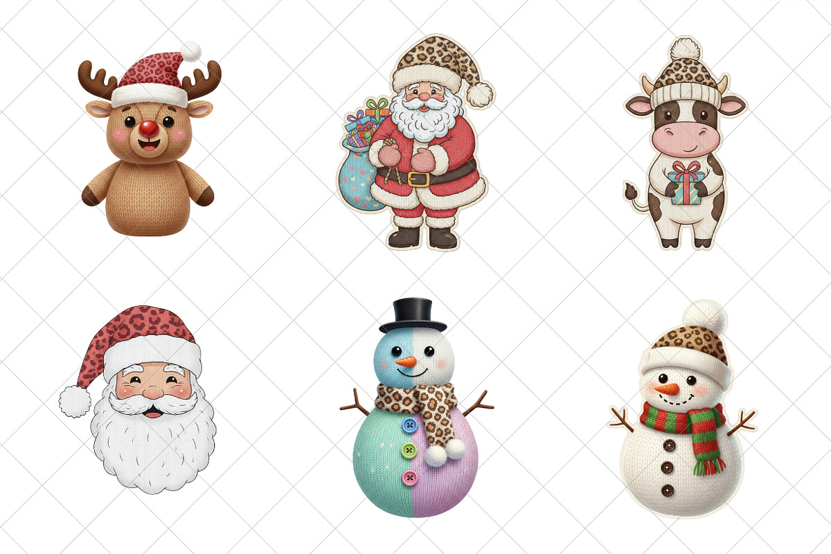 Leopard Print Crochet Christmas PNG, an Illustration by SinaCreation (Photo 3 of 7)