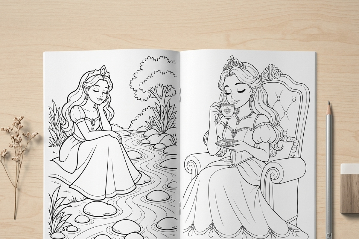 Magical Princess Coloring Book Vol37, a Person Illustration by ikarifq shop (Photo 3 of 7)
