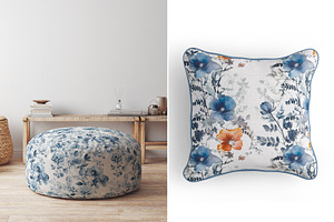 Romantic Blue Flowers Patterns