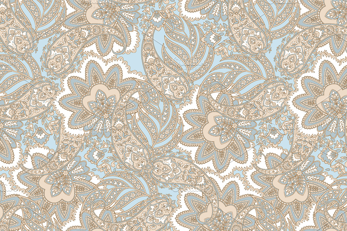 3 Floral paisley seamless wallpaper, a Wallpaper Graphic by antalogiya (Photo 3 of 8)