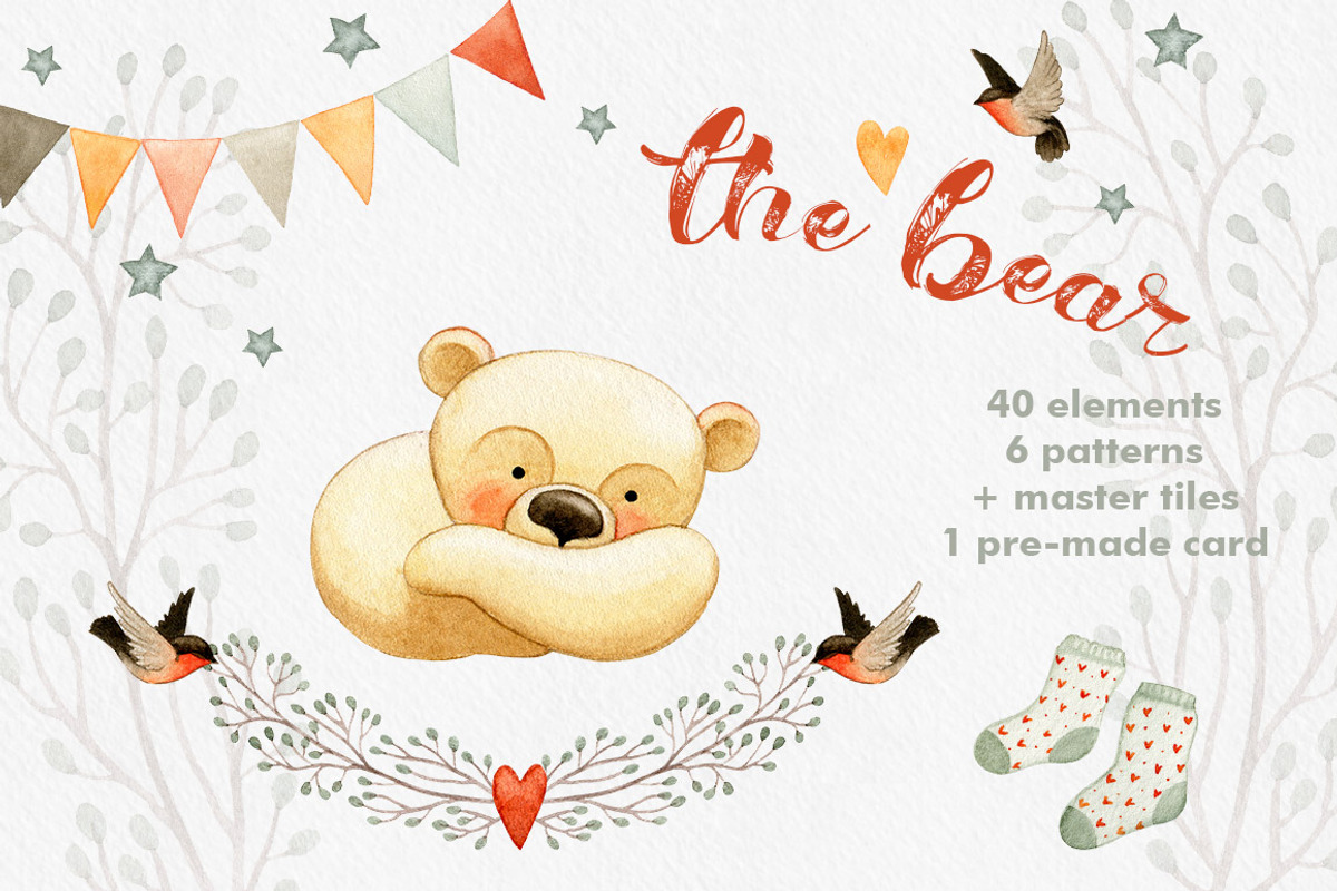 The Bear - mini collection, an Illustration by Watercolor Nomads (Photo 1 of 5)