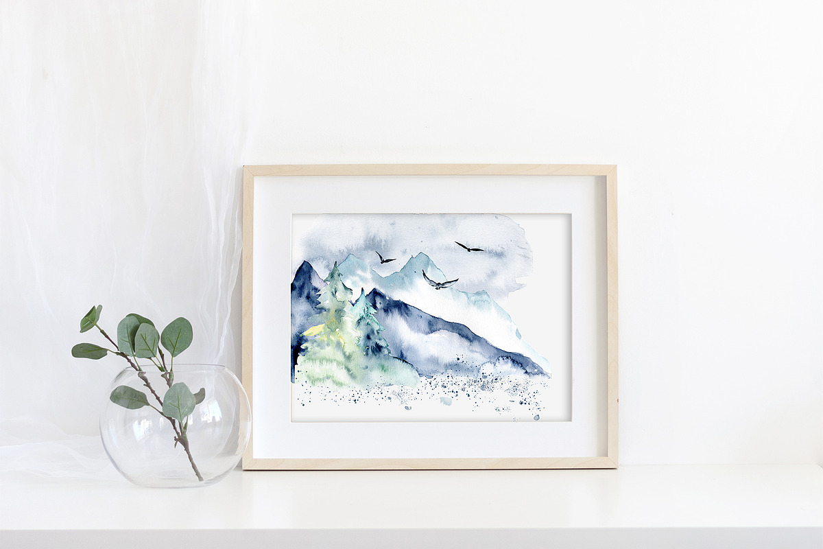 Forest and mountains watercolor set, an Illustration by Larisa Maslova (Photo 6 of 11)